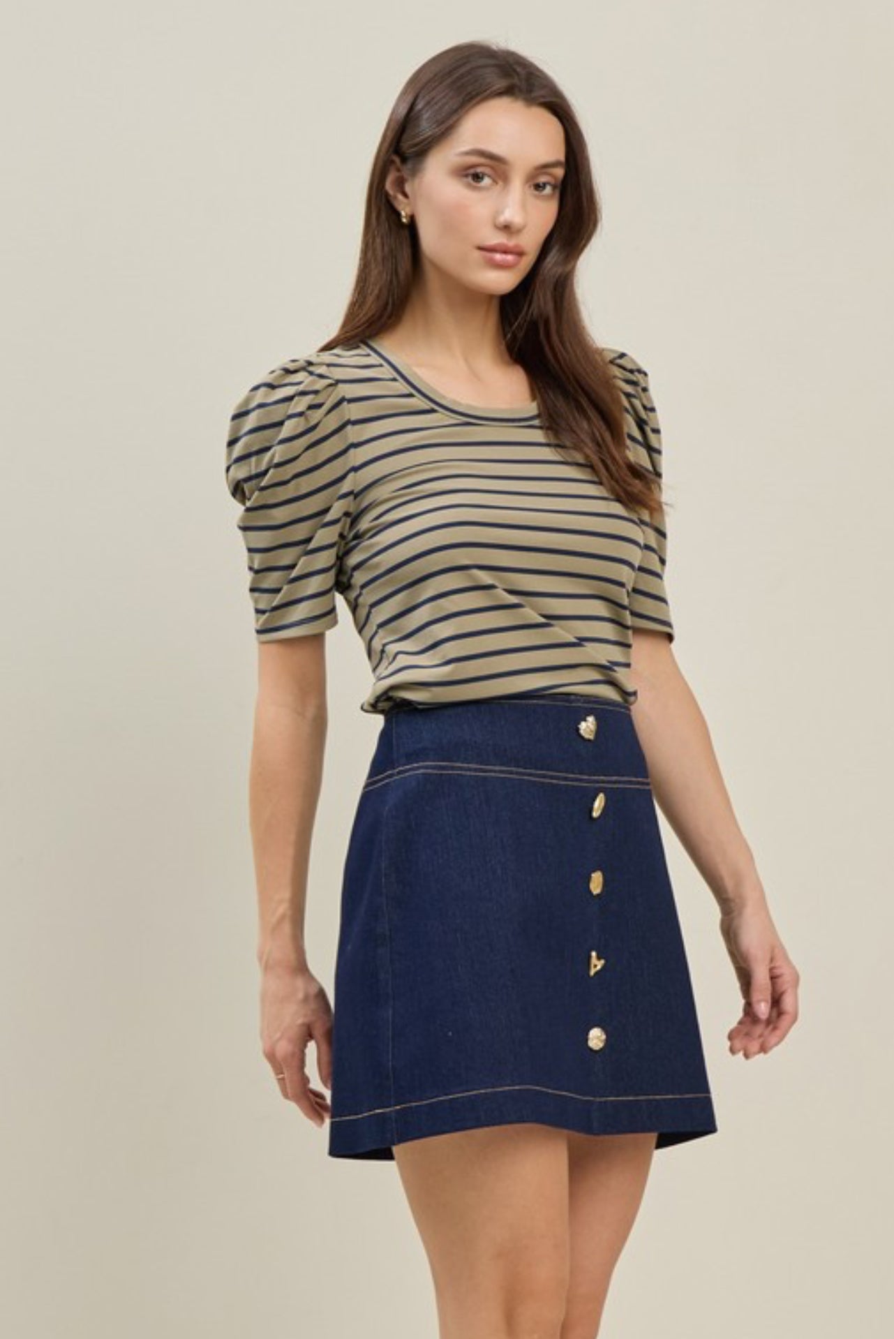 Indigo Gold Mini Skirt