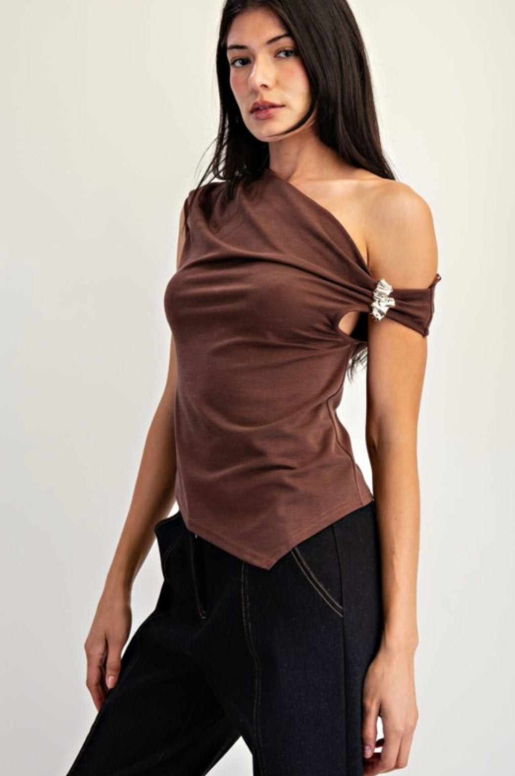 Cocoa Drape Top