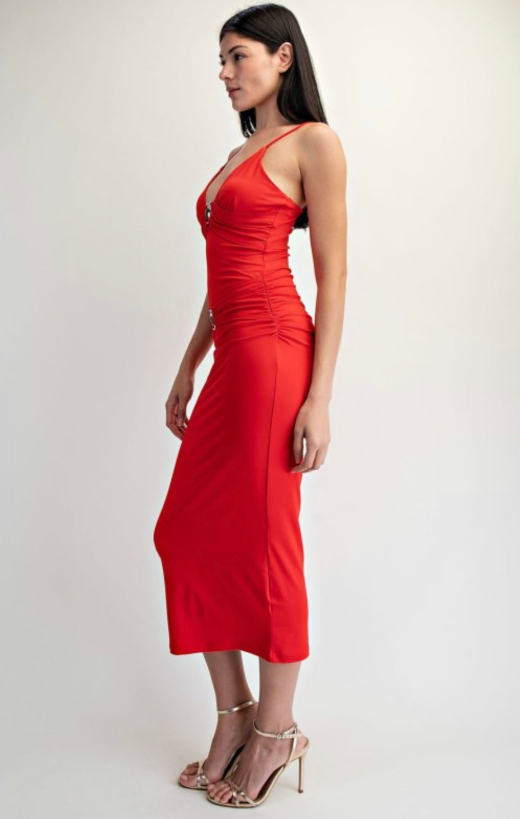 Rosy Love Midi Dress