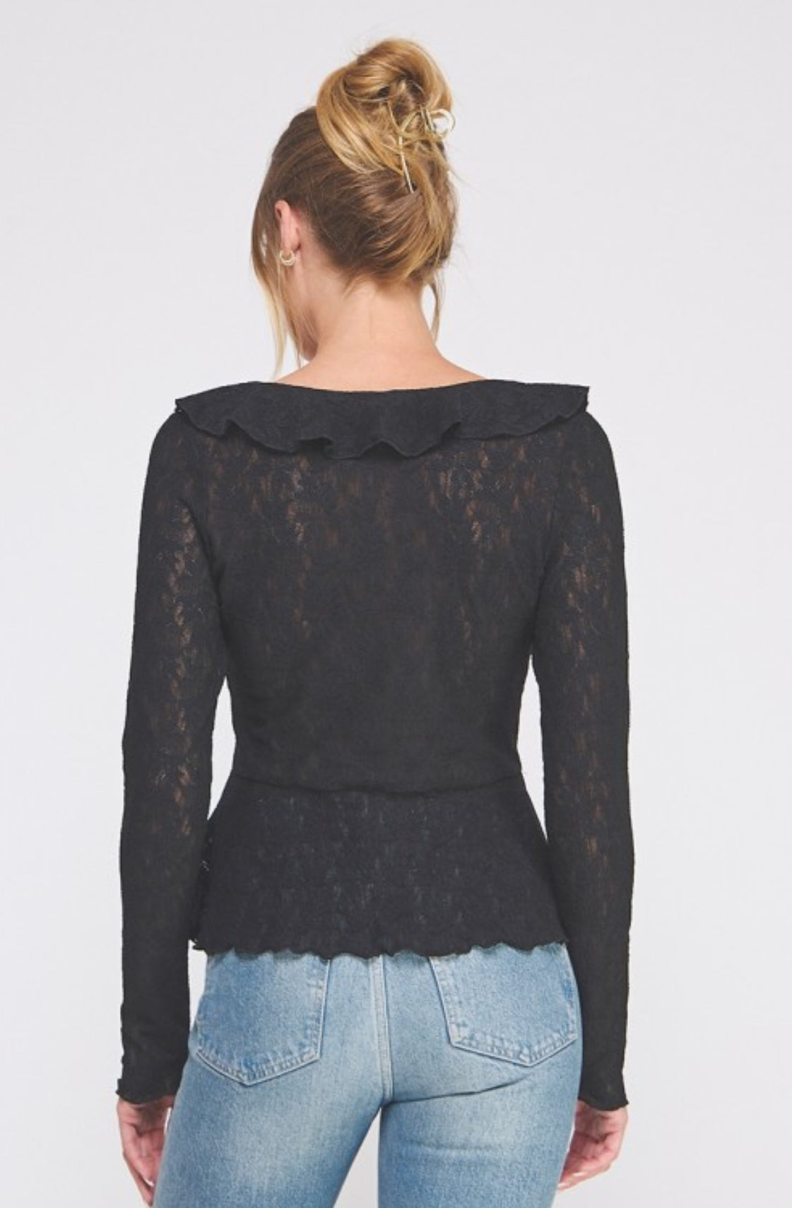 Lace Whisper Ruffle Top
