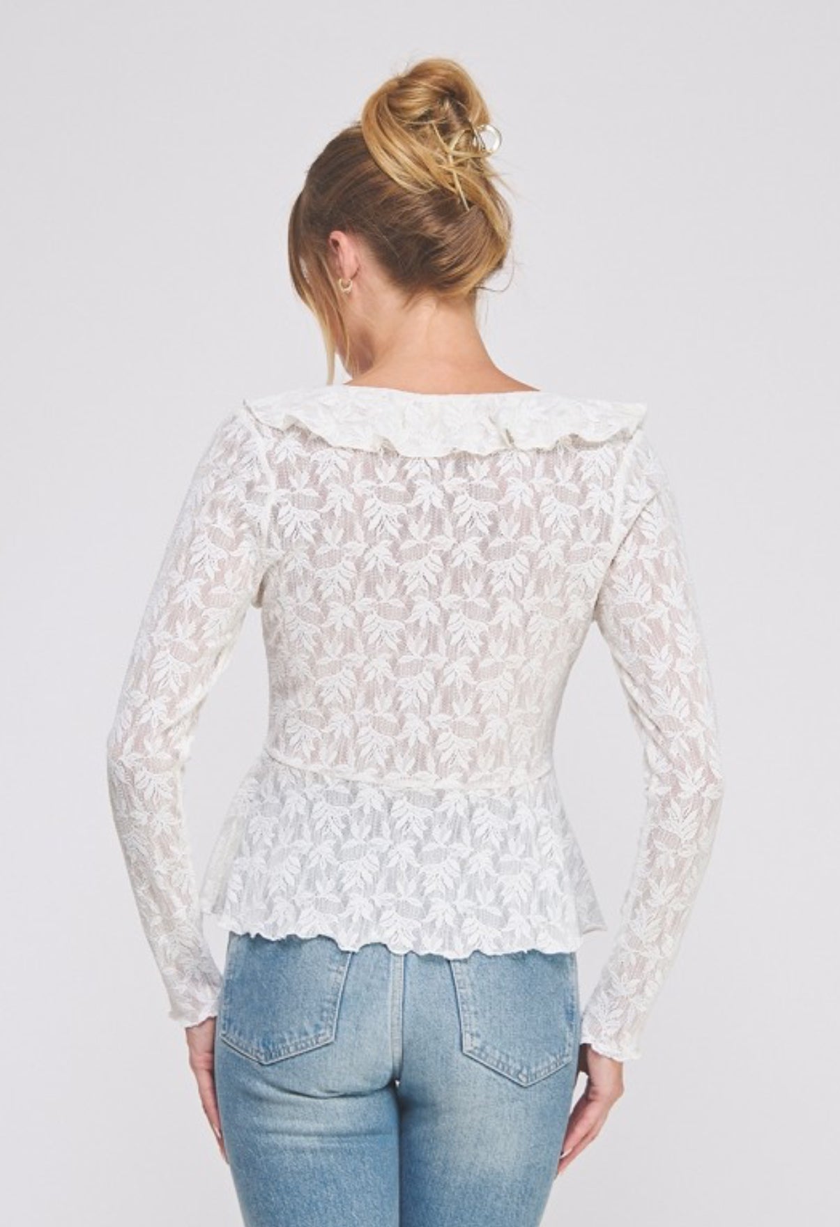 Lace Whisper Ruffle Top