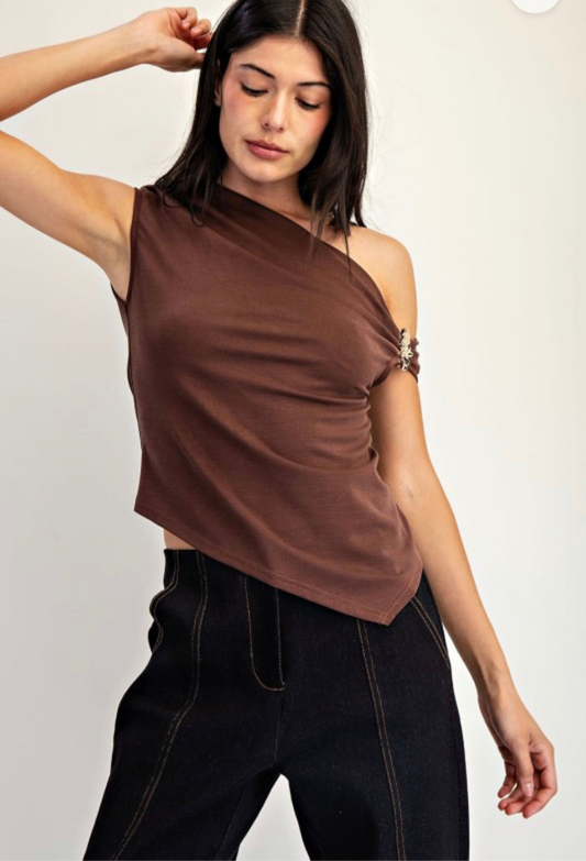 Cocoa Drape Top