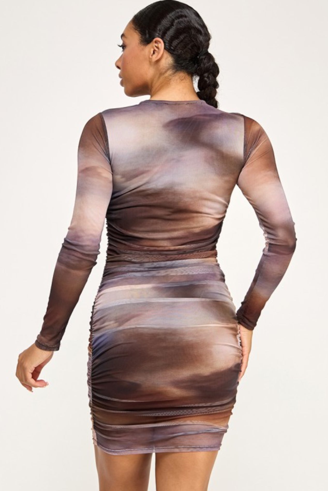 Latte Luxe Print Mini Dress