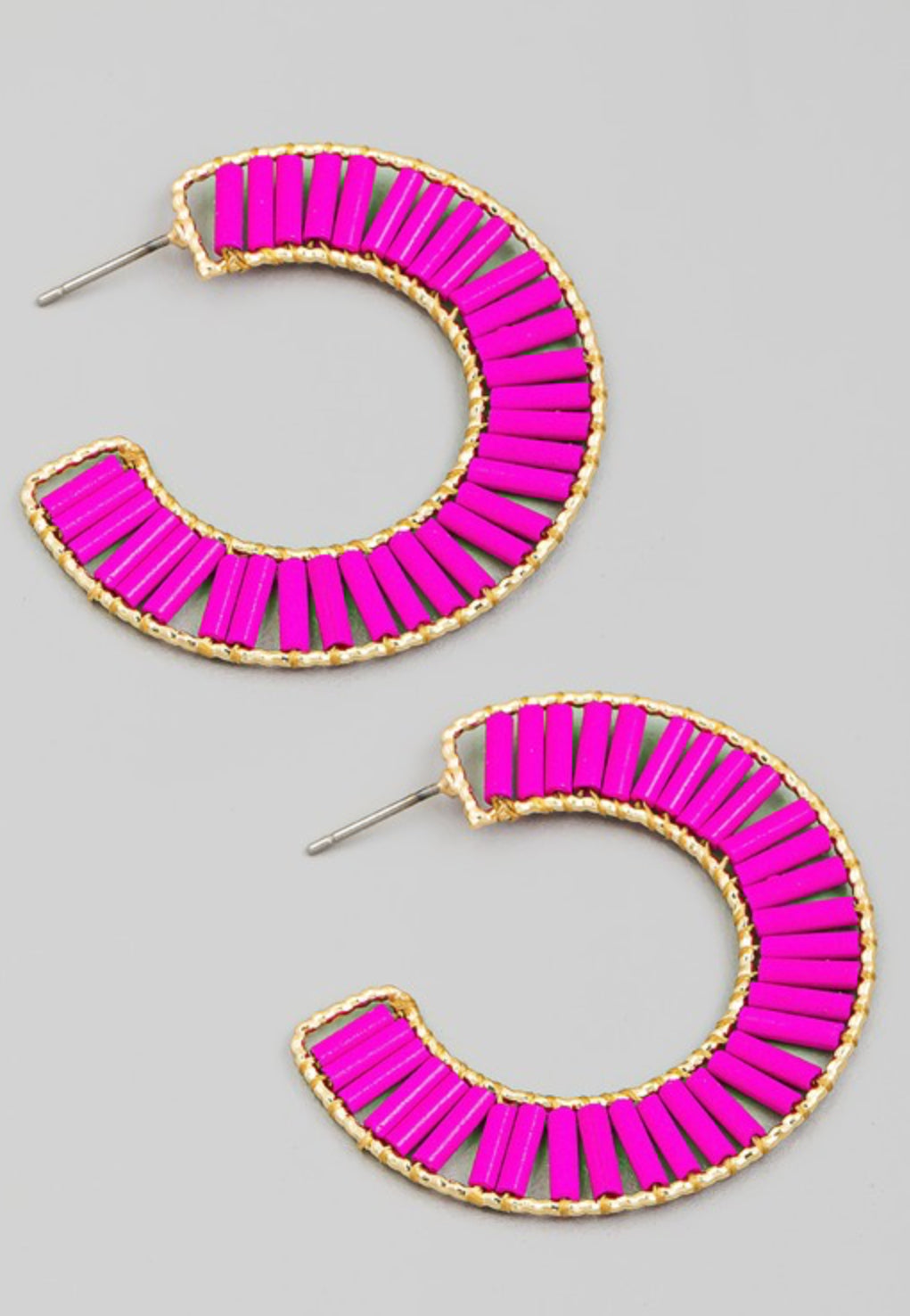 Bead Hoop Earrings