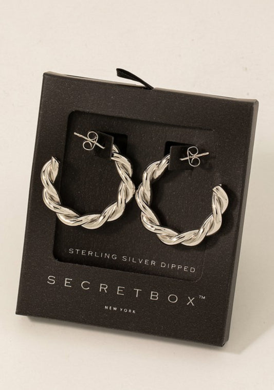 Twisted Silver Hoops