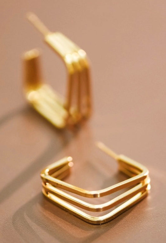 Steel Semi Hoop Earrings