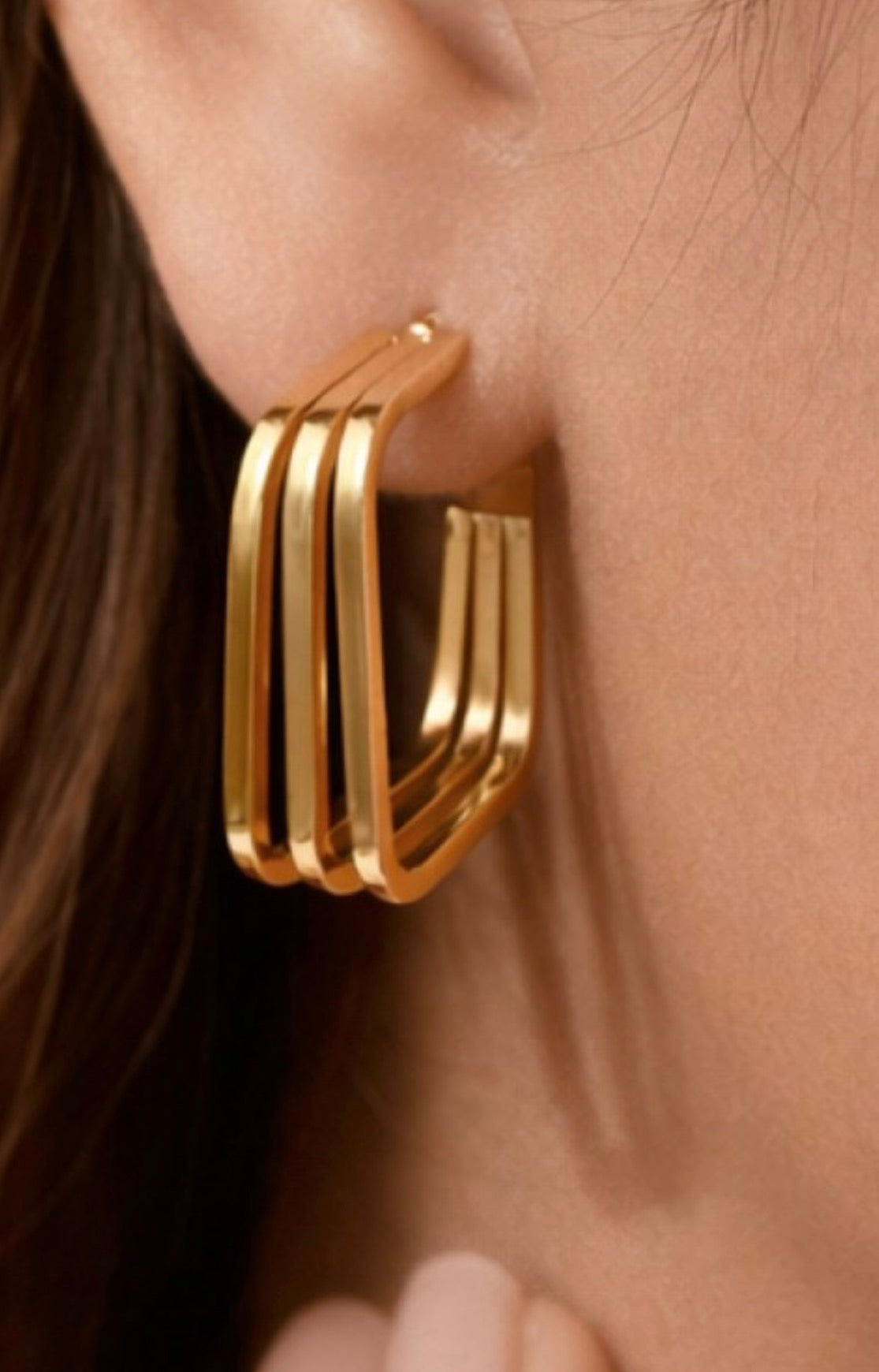 Steel Semi Hoop Earrings